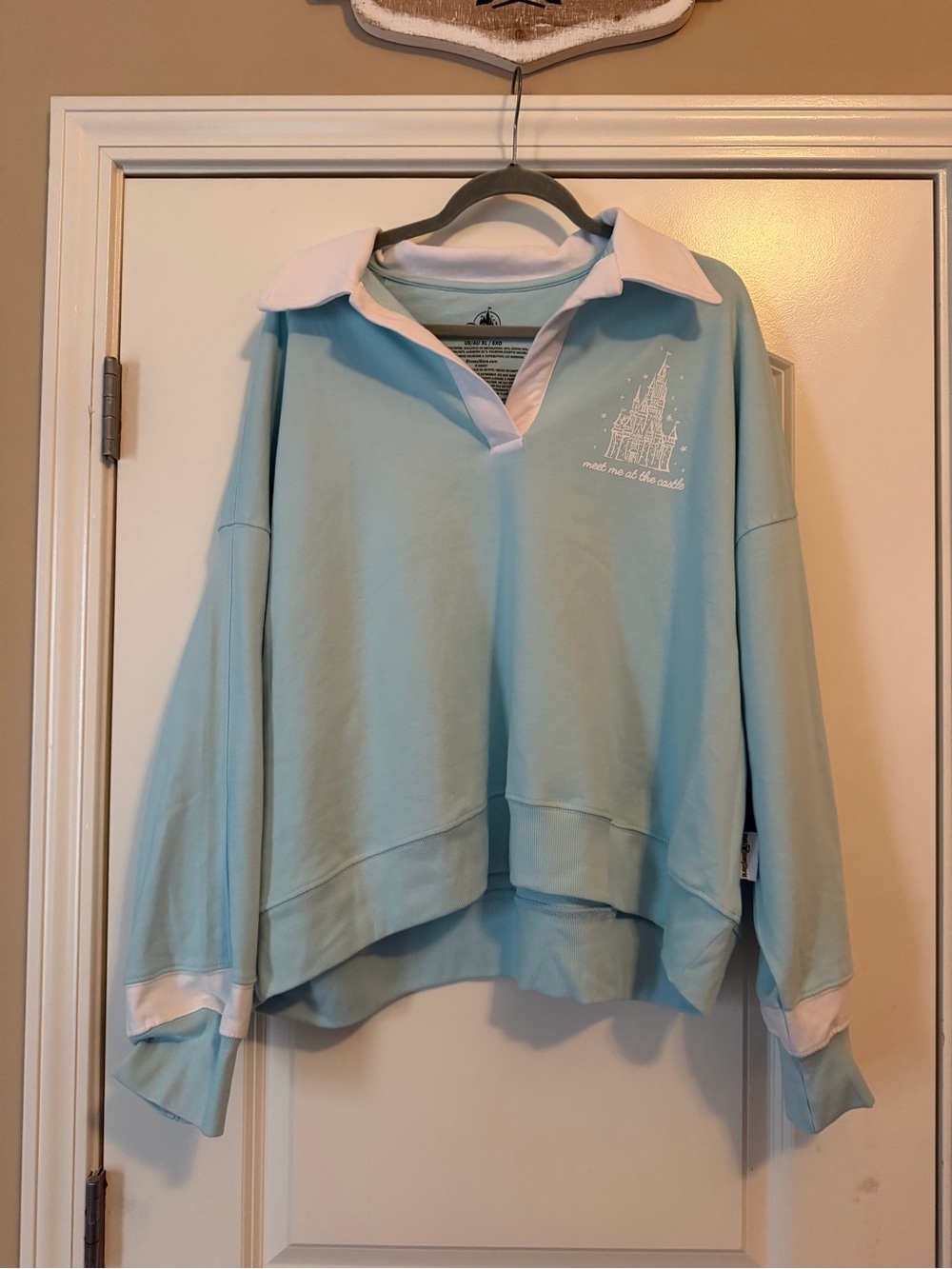 WDW Disney Light Blue Collared Women’s Pullover Sweater